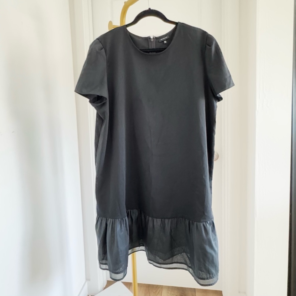Minimalist Little Black Dress Short Sleeves Layers Sheer Organza XXL Dark Whimsy